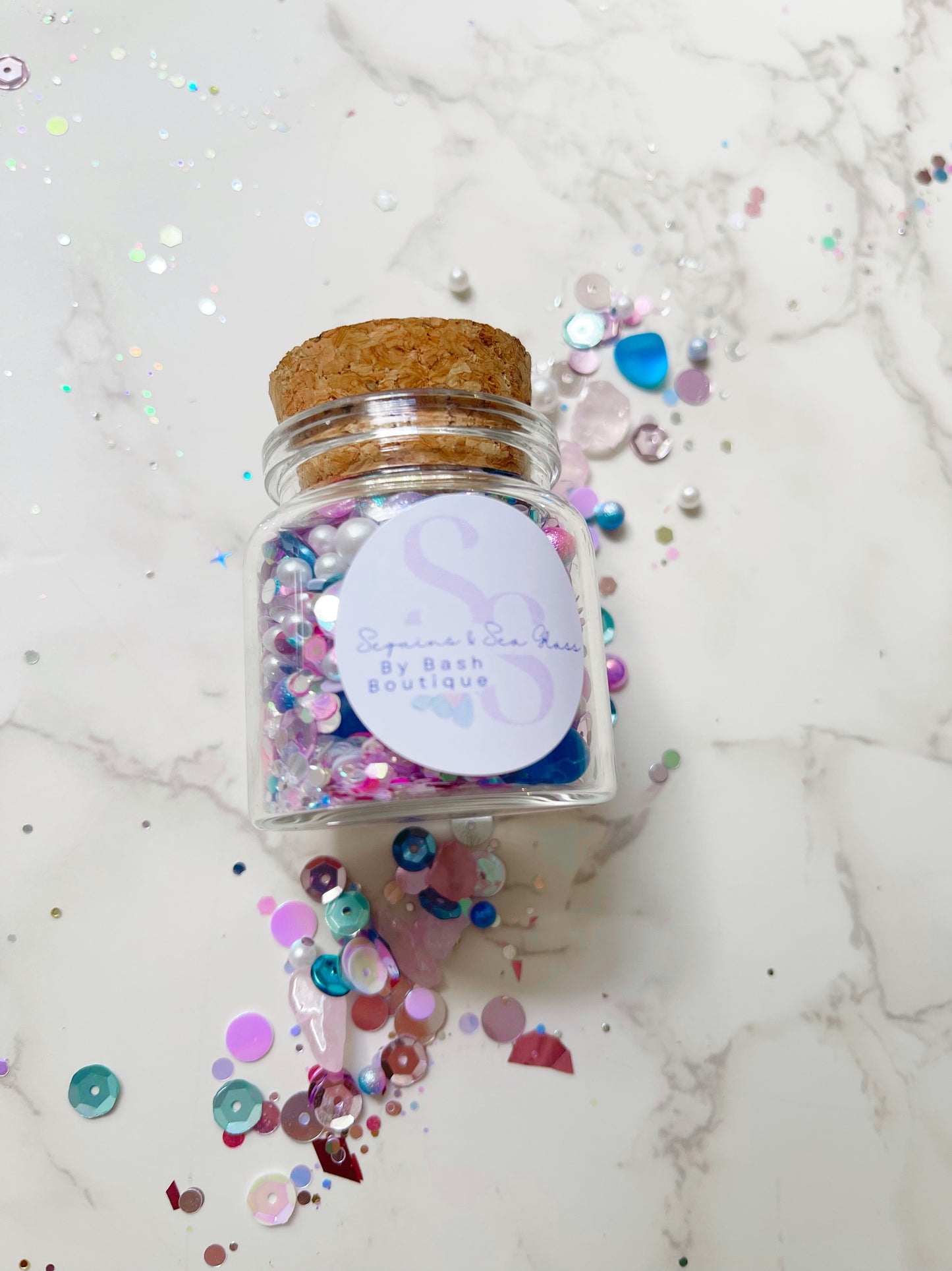 Sequins & Sea Glass - Sun Kissed Pink