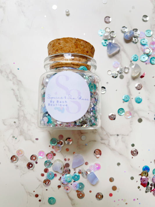 Sequins & Sea Glass - Ocean Hue Blue