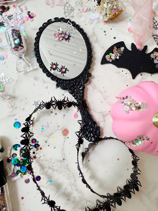 Spooky Spider Confetti Mirror